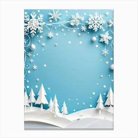 A Festive Greeting Design Winter Themed Typography Converges On A Celebratory Header Decorated Wit (1) Canvas Print