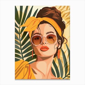 Boho Woman In Sunglasses Canvas Print