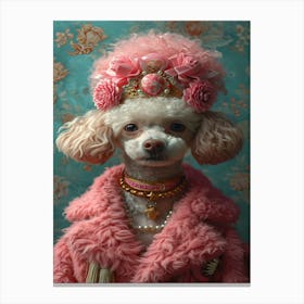 Poodle In Pink Canvas Print