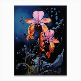 Surreal Florals Lobelia Flower Painting Canvas Print