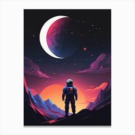 Low Poly Astronaut Minimalist Sunset (18) Canvas Print