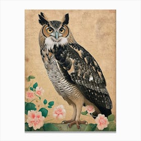 Philipine Eagle Owl Japanese Painting 3 Canvas Print