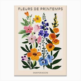 Spring Floral French Poster  Snapdragon 3 Canvas Print