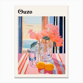 Ouzo Retro Cocktail Poster Canvas Print