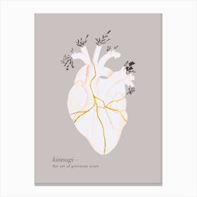Kinstugi Botanical Heart Canvas Print