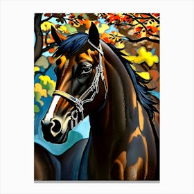 Horses In Autumn Canvas Print