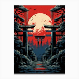 Torii Gates Japanese Illustration 6 Canvas Print