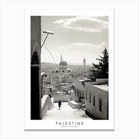 Poster Of Palestine, Black And White Analogue Photograph 3 Canvas Print