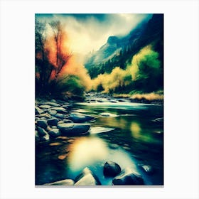 River In The Mountains 24 Canvas Print