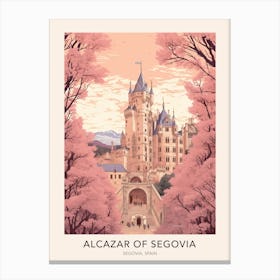 The Alcazar Of Segovia Spain Travel Poster Canvas Print