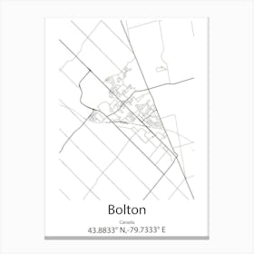 Bolton,Canada Minimalist Map Canvas Print