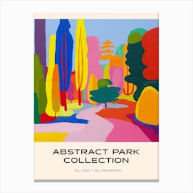 Abstract Park Collection Poster El Oso Y El Madrono Madrid 2 Canvas Print