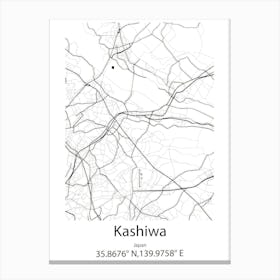 Kashiwa,Japan Minimalist Map Canvas Print