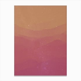 Minimal art abstract watercolor painting of evening sky light waves Canvas Print