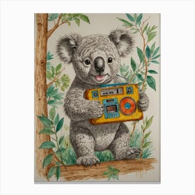 Koala With Boombox Canvas Print