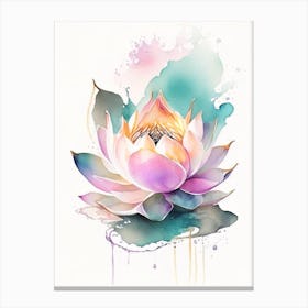 Lotus Flower, Buddhist Symbol Watercolour 5 Canvas Print