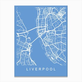 Liverpool Map Blueprint Canvas Print