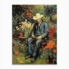 Man In The Garden art print Canvas Print