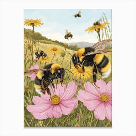 Bumblebee Storybook Illustration 24 Canvas Print
