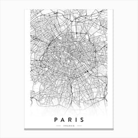 Map Paris Canvas Print