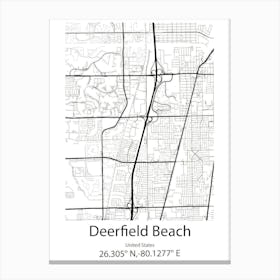 Deerfield,United States Minimalist Map 1 Canvas Print