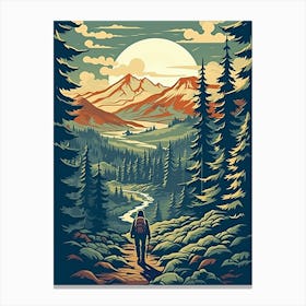 Pacific Crest Trail Usa 2 Vintage Travel Illustration Canvas Print