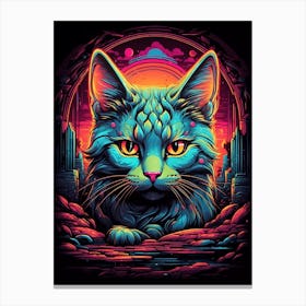 Psychedelic Cat 4 Canvas Print