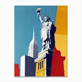 Statue of Liberty In New York City, Minimalism Canvas Print