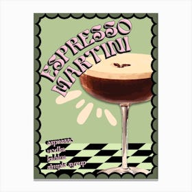 Espresso Martini Cocktail Print Canvas Print