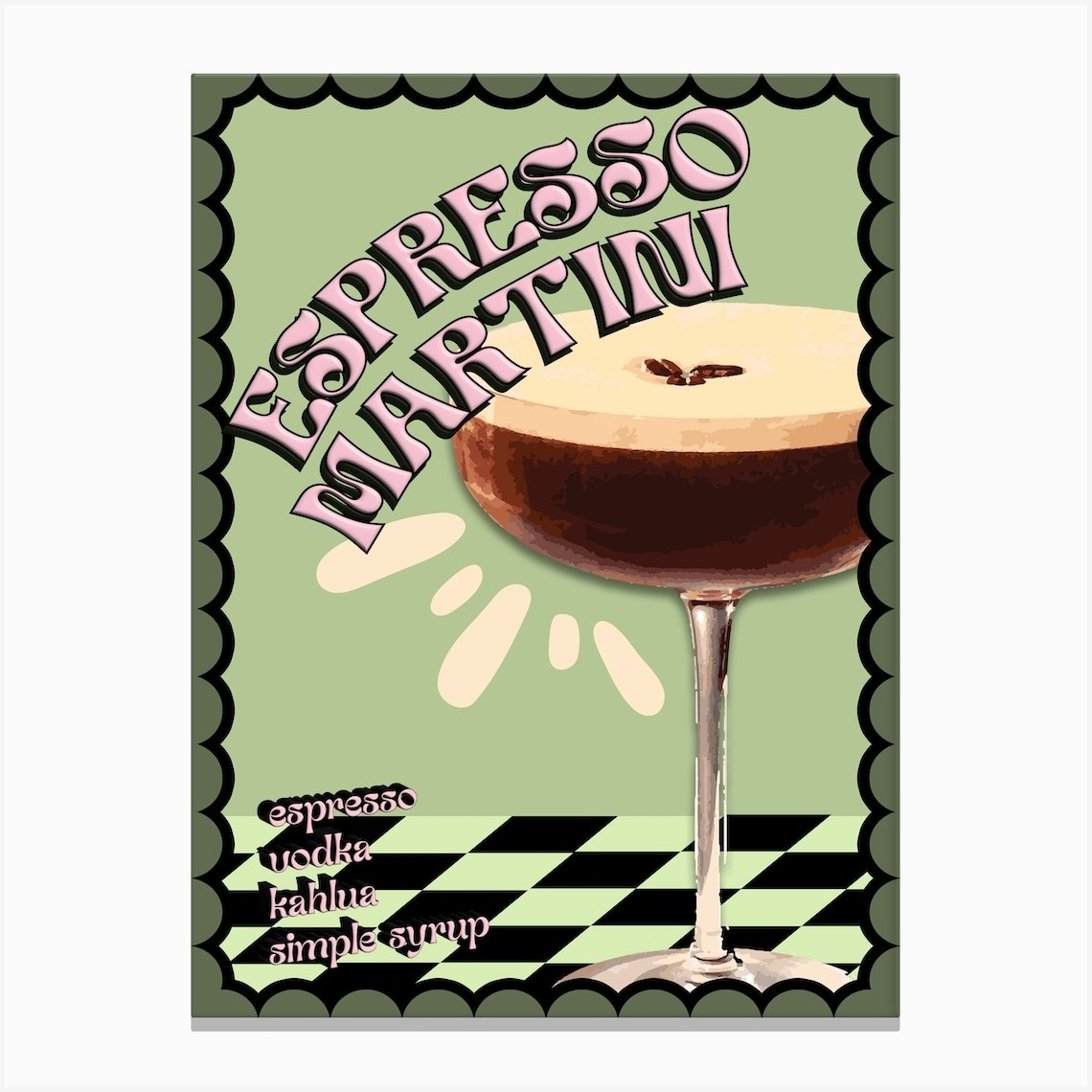 Espresso Martini Cocktail Print Leinwandbild