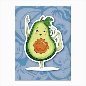 Avocado Yoga Sticker Canvas Print