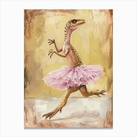 Dinosaur Lizard In A Tutu 3 Canvas Print