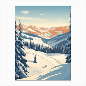 Sun Peaks Resort   British Columbia, Canada, Ski Resort Illustration 2 Simple Style Canvas Print