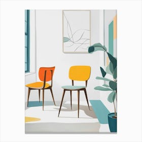 Two Chairs In A Room 1 Canvas Print