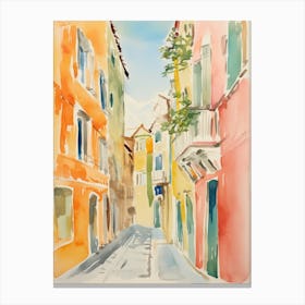 Venice, Italy Watercolour Streets 1 Canvas Print