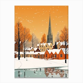 Retro Winter Illustration Stratford Upon Avon United Kingdom 1 Canvas Print