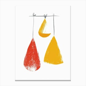 Three Yellow And Orange Triangles Canvas Print