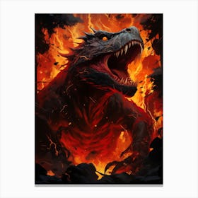 Dragon In Fire Canvas Print