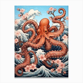Day Octopus Realistic Illustration 10 Canvas Print