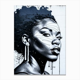 Graffiti Mural Of Beautiful Black Woman 245 Canvas Print