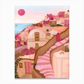 Santorini In Pink Canvas Print