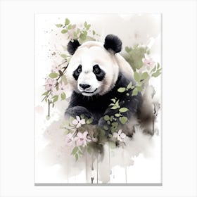 Panda Art In Chinese Brush Painting Style 4 Canvas Print