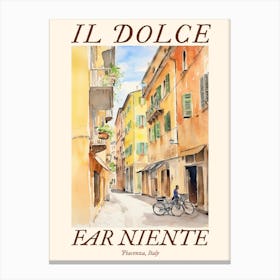 Il Dolce Far Niente Piacenza, Italy Watercolour Streets 3 Poster Canvas Print