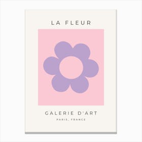 La Fleur | 08 – Retro Flower Pink And Purple Floral Canvas Print