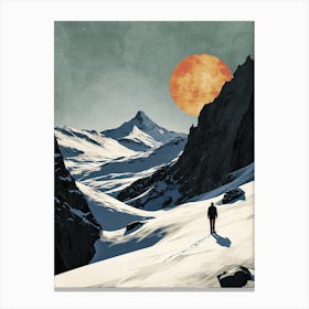 Walk In The Mountains, Boho Art Canvas Print