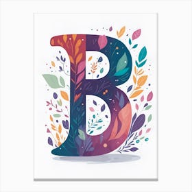 Colorful Letter B Illustration 44 Canvas Print