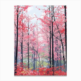 Red Cherry Blossoms Canvas Print