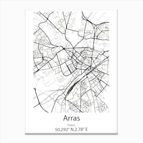 Arras,France Minimalist Map Canvas Print