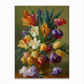 Crocus Painting 1 Flower Canvas Print