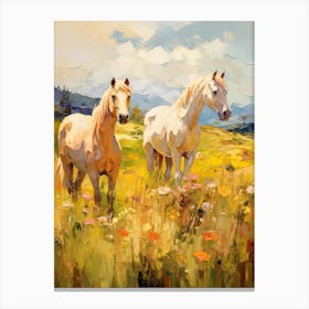 Horses Painting In Appalachian Mountains, Usa 1 Canvas Print